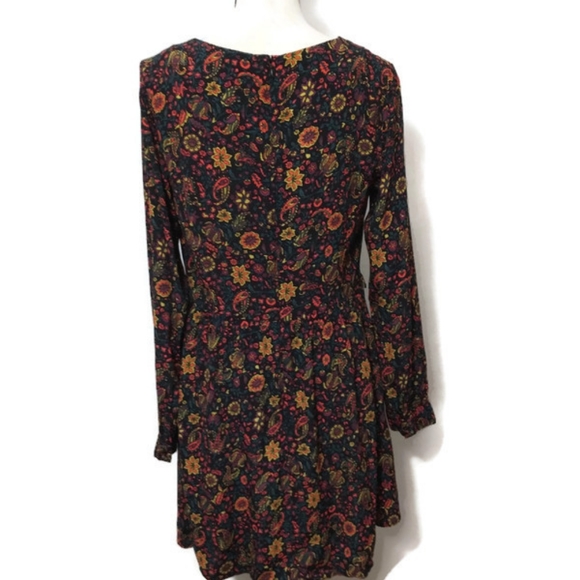 Forever 21 Midi Floral Long Sleeve Dress M - Picture 2 of 14